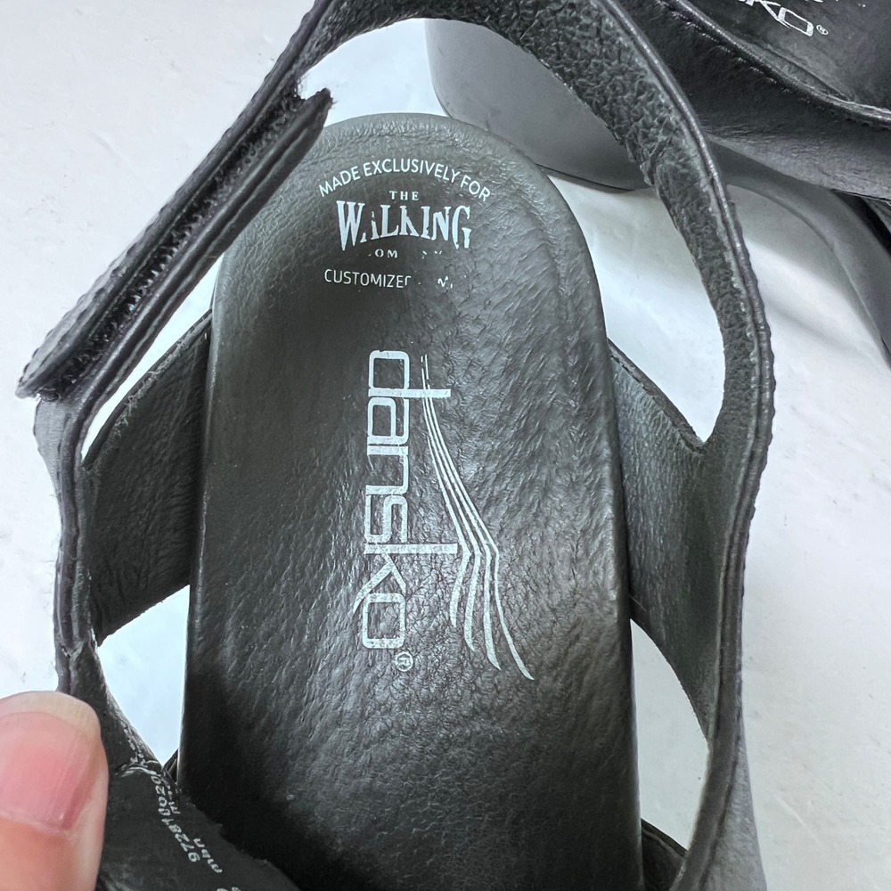 Dansko Black Leather Multi Strap Wedge Sandals Slingback Womens 40 - Picture 5 of 8